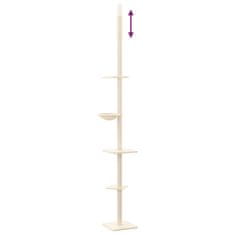 Vidaxl Mačje drevo od tal do stropa krem 263,5-289,5 cm