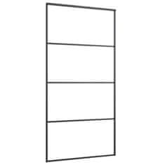 Vidaxl Drsna vrata mlečno ESG steklo in aluminij 102,5x205 cm črna