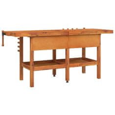 Greatstore Delovna miza s predali in primeži 192x62x83 cm trdna akacija