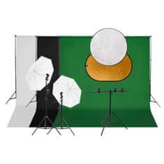 Vidaxl VidaXL Komplet za foto studio z lučmi, ozadjem in reflektorjem