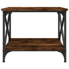 Vidaxl Stranska mizica dimljen hrast 55x38x45 cm inženirski les