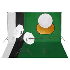 Vidaxl VidaXL Komplet za foto studio z lučmi, ozadjem in reflektorjem