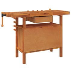 Greatstore Delovna miza s predalom in primeži 124x52x83 cm trdna akacija