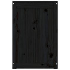 Vidaxl Zaboj za perilo črn 44x44x66 cm trdna borovina