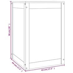 Vidaxl Zaboj za perilo črn 44x44x66 cm trdna borovina