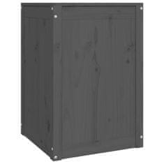 Vidaxl Zaboj za perilo siv 44x44x66 cm trdna borovina