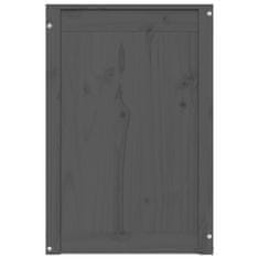 Vidaxl Zaboj za perilo siv 44x44x66 cm trdna borovina