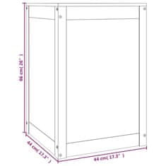 Vidaxl Zaboj za perilo bel 44x44x76 cm trdna borovina