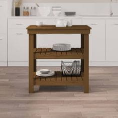 Vidaxl Delovna miza medeno rjava 78,5x50x80 cm trdna borovina