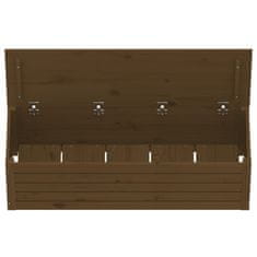 Vidaxl Škatla za shranjevanje med. rjava 109x36,5x33 cm trdna borovina