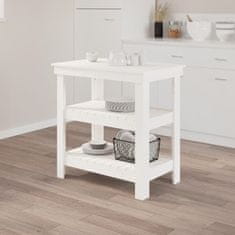 Vidaxl Delovna miza bela 78,5x50x80 cm trdna borovina