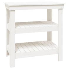 Vidaxl Delovna miza bela 78,5x50x80 cm trdna borovina