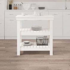 Vidaxl Delovna miza bela 78,5x50x80 cm trdna borovina