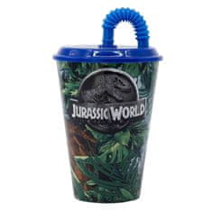 Stor Plastični lonček s pokrovom in slamico Dinozaver JURSKI SVET, 430ml, 14630