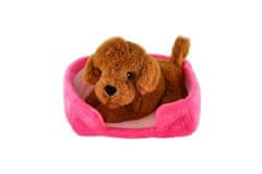 Teddies Hišni ljubljenček v postelji pliš 4 barve 22x24cm 24m+