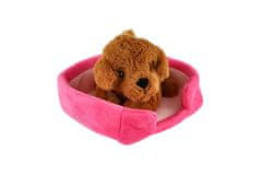 Teddies Hišni ljubljenček v postelji pliš 4 barve 22x24cm 24m+