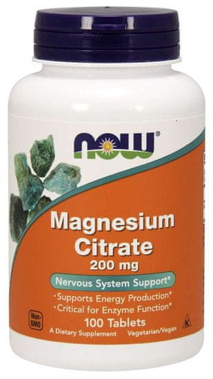 NOW Foods Magnezijev citrat, 200 mg, 100 tablet