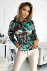 Numoco Ženska majica s kapuco Astongaine turkizno-rjava XL