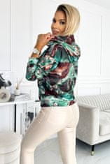 Numoco Ženska majica s kapuco Astongaine turkizno-rjava XL