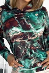 Numoco Ženska majica s kapuco Astongaine turkizno-rjava L