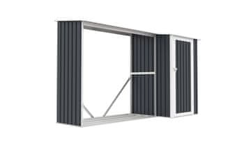 IWHOME Kovinska lopa PLUTOS A z drvarnico 3,07 m² antracit IWH-10230032