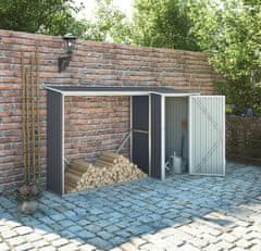 IWHOME Kovinska lopa PLUTOS A z drvarnico 3,07 m² antracit IWH-10230032