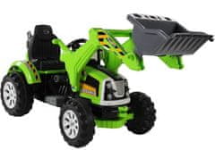 shumee Baterijski traktor z bagrom z žlico Zelen