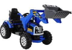 shumee Baterijski traktor z bagrom z žlico modre barve