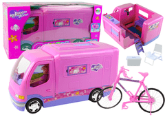 shumee Camper Camping Pink Vozilo za kolo za punčke 50 cm