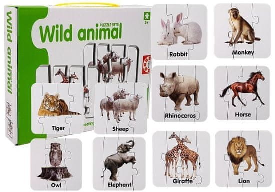shumee Izobraževalna sestavljanka Divje živali 10 angleških povezav