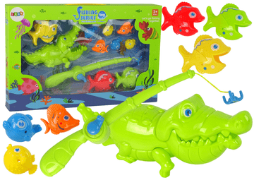 slomart Igra Ribolov LEAN TOYS: Ribe, Vrvica, Krokodil in Vrvica