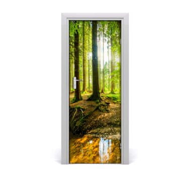 tulup.si Samolepilni tapete na vratih Sonce v gozdu