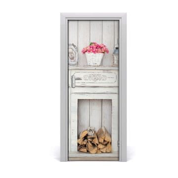 tulup.si Tapete na vratih Leseni kamin