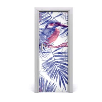 tulup.si Samolepilni tapete na vratih Palmovih listov in ptic