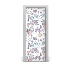 tulup.si Samolepilni tapete na vratih Romantična vzorec 75x205 cm