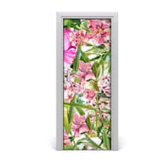 tulup.si Samolepilni tapete na vratih Tropski cvetje 85x205 cm