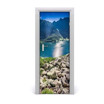 tulup.si Samolepilni tapete na vratih Črna ribnik tatry