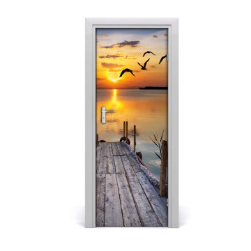 tulup.si Samolepilni tapete na vratih Leseni pomol