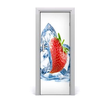 tulup.si Samolepilni tapete na vratih Strawberry in led
