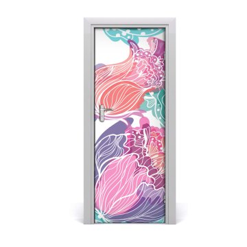 tulup.si Samolepilni tapete na vratih Cvetličnih vzorcev