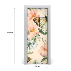 tulup.si Samolepilni tapete na vratih Vrtnice in metulji 75x205 cm