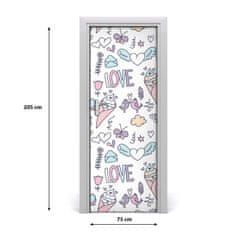 tulup.si Samolepilni tapete na vratih Romantična vzorec 75x205 cm