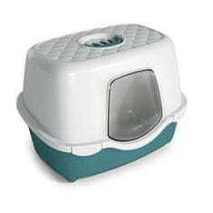 Stefanplast Chic Indoor 56x39x39cm Pokrit mačji pesek s filtrom, belo/temno zelen