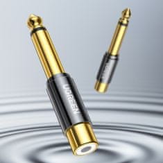 Ugreen Prehodni adapter, vtičnik 6,35 mm moški na RCA ženski, zlati