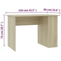 Vidaxl Pisalna miza sonoma hrast 110x60x73 cm iverna plošča