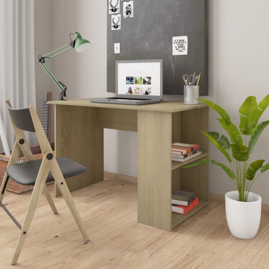 Vidaxl Pisalna miza sonoma hrast 110x60x73 cm iverna plošča