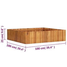 Vidaxl Visoka greda 100x100x25 cm trden akacijev les