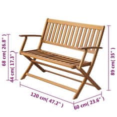 Vidaxl Vrtna klop 120 cm trden akacijev les