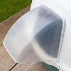 Stefanplast Chic Outdoor 56x54,5x39cm zunanje pokrito mačje stranišče z majhno streho za odvod vode belo/svetlo rjavo
