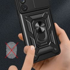 MG Hybrid Armor Camshield ovitek za Samsung Galaxy A14, črna